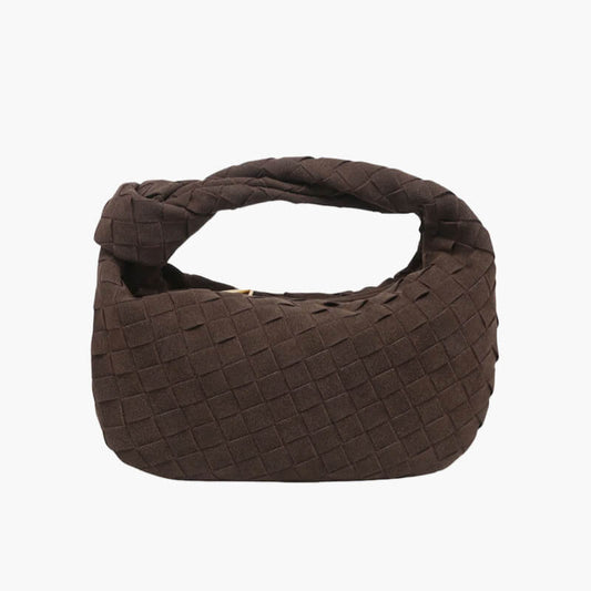 Limnick – Women's Mini Suede Shoulder Bag with Woven Knot Design