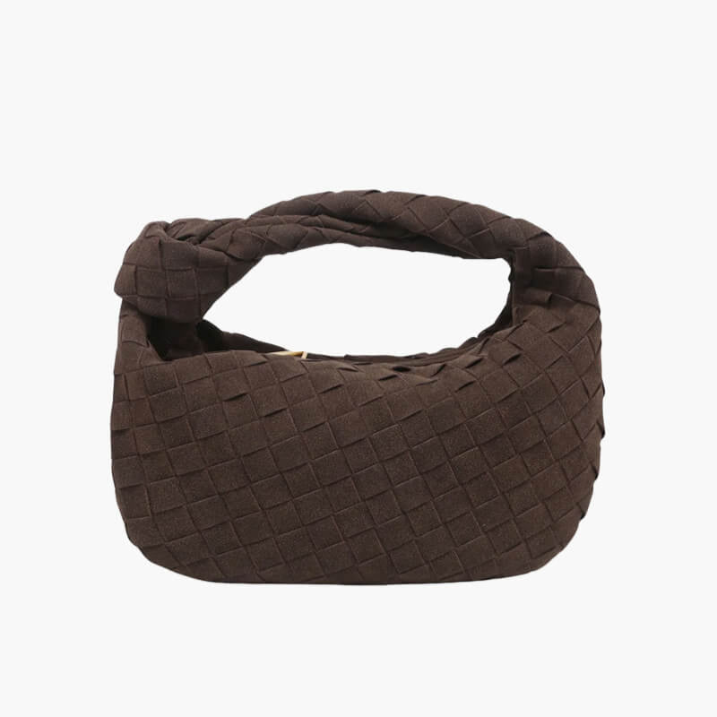 Limnick – Women's Mini Suede Shoulder Bag with Woven Knot Design
