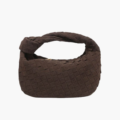 Limnick – Women's Mini Suede Shoulder Bag with Woven Knot Design